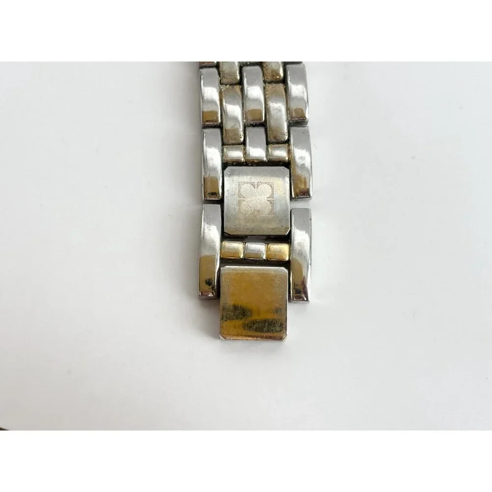 Liz Clairborne Silver T LIZ32SG Rhinestone Vintage Wristwatch - 22mm - WORKS!